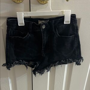 Altar'd State Black Distressed Jean Shorts